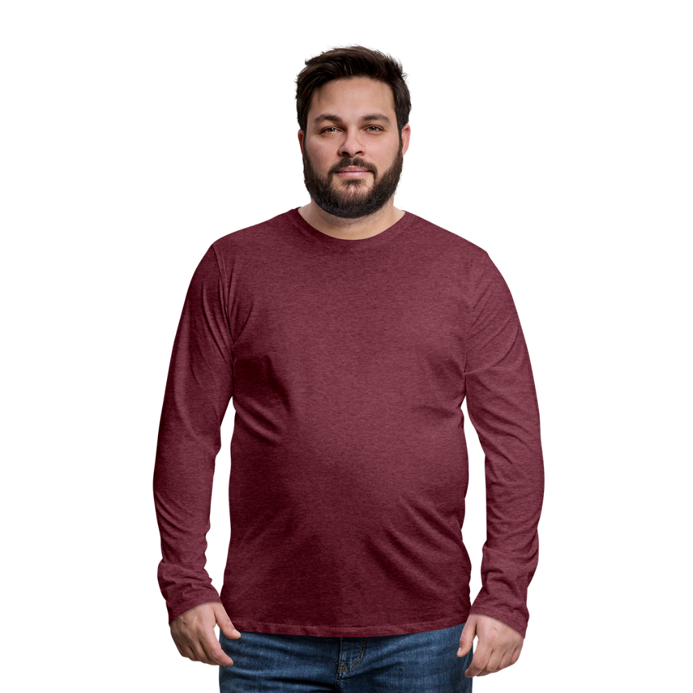 Männer Premium Langarmshirt - Bordeauxrot meliert