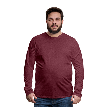 Männer Premium Langarmshirt - Bordeauxrot meliert