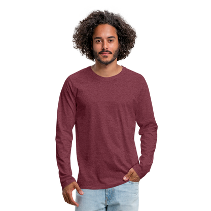 Männer Premium Langarmshirt - Bordeauxrot meliert