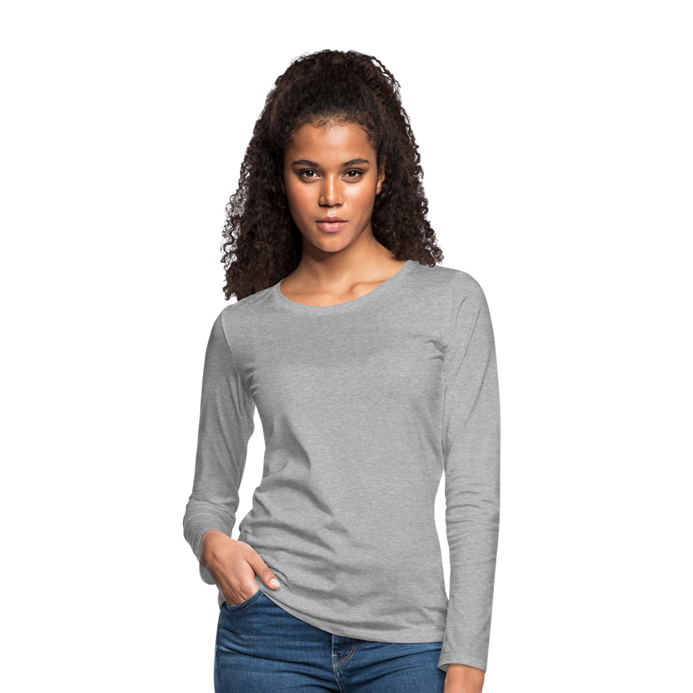 Frauen Premium Langarmshirt - Grau meliert