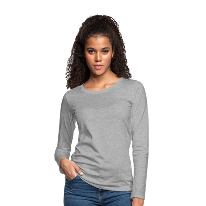 Frauen Premium Langarmshirt - Grau meliert