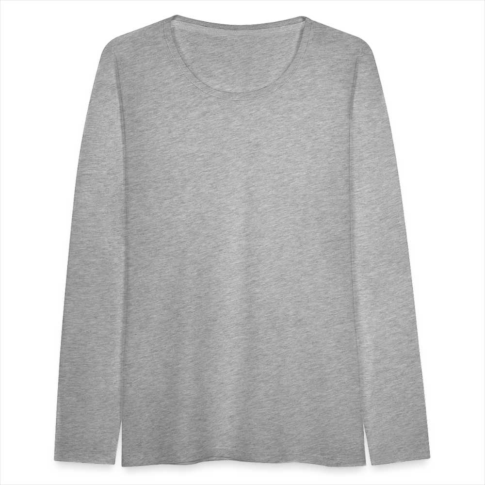 Frauen Premium Langarmshirt - Grau meliert