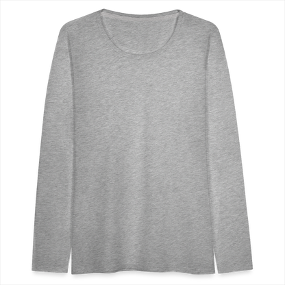 Frauen Premium Langarmshirt - Grau meliert