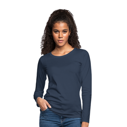 Frauen Premium Langarmshirt - Navy