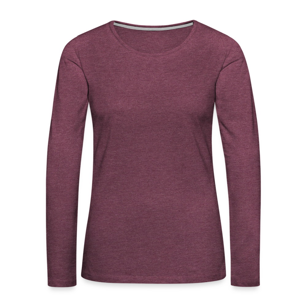 Frauen Premium Langarmshirt - Bordeauxrot meliert