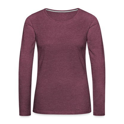 Frauen Premium Langarmshirt - Bordeauxrot meliert