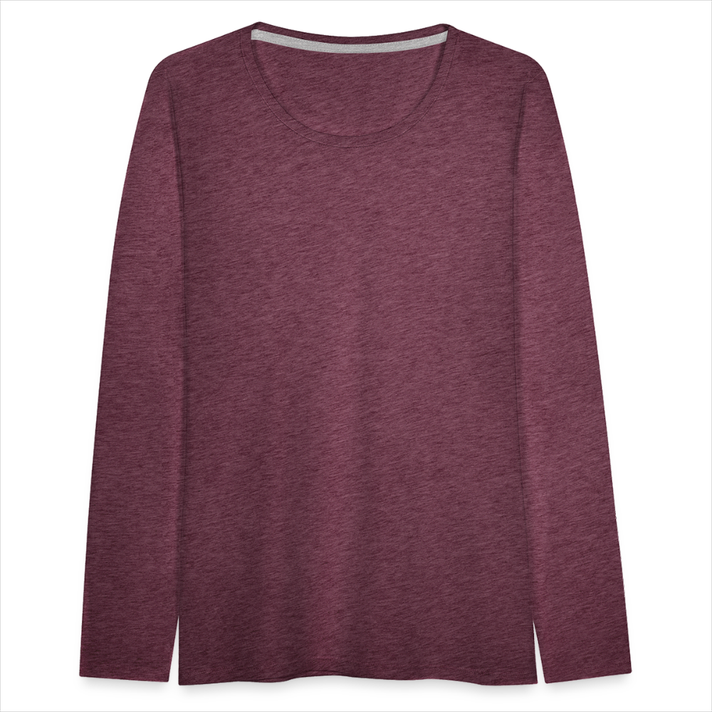 Frauen Premium Langarmshirt - Bordeauxrot meliert