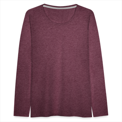 Frauen Premium Langarmshirt - Bordeauxrot meliert