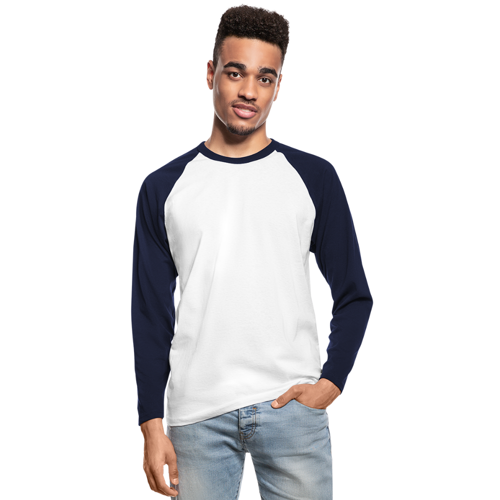 Männer Baseballshirt langarm - Weiß/Navy