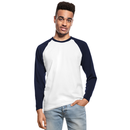 Männer Baseballshirt langarm - Weiß/Navy