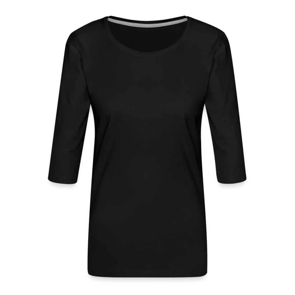 Frauen Premium 3/4-Arm Shirt - Schwarz