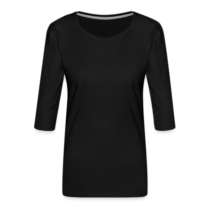 Frauen Premium 3/4-Arm Shirt - Schwarz