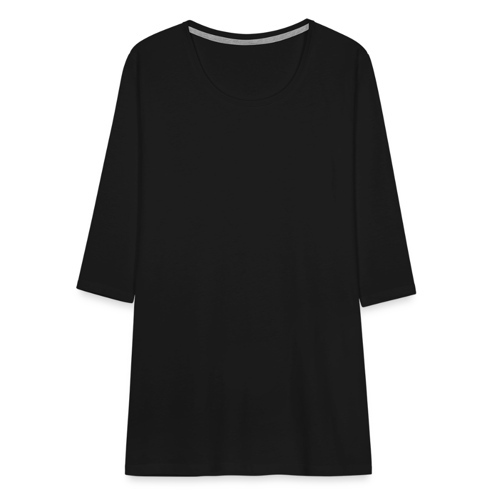 Frauen Premium 3/4-Arm Shirt - Schwarz