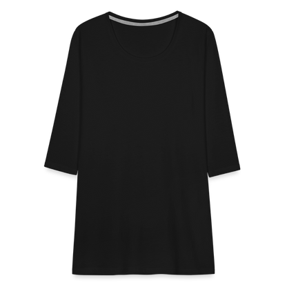 Frauen Premium 3/4-Arm Shirt - Schwarz