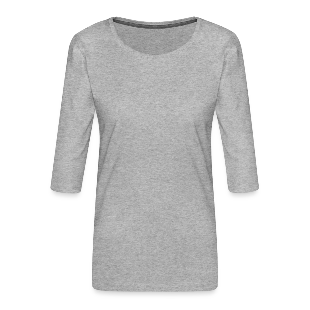 Frauen Premium 3/4-Arm Shirt - Grau meliert