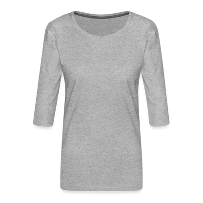 Frauen Premium 3/4-Arm Shirt - Grau meliert