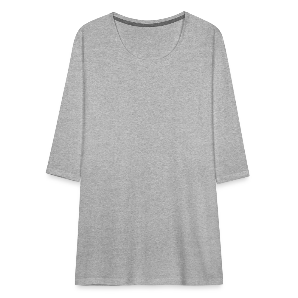 Frauen Premium 3/4-Arm Shirt - Grau meliert