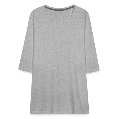 Frauen Premium 3/4-Arm Shirt - Grau meliert