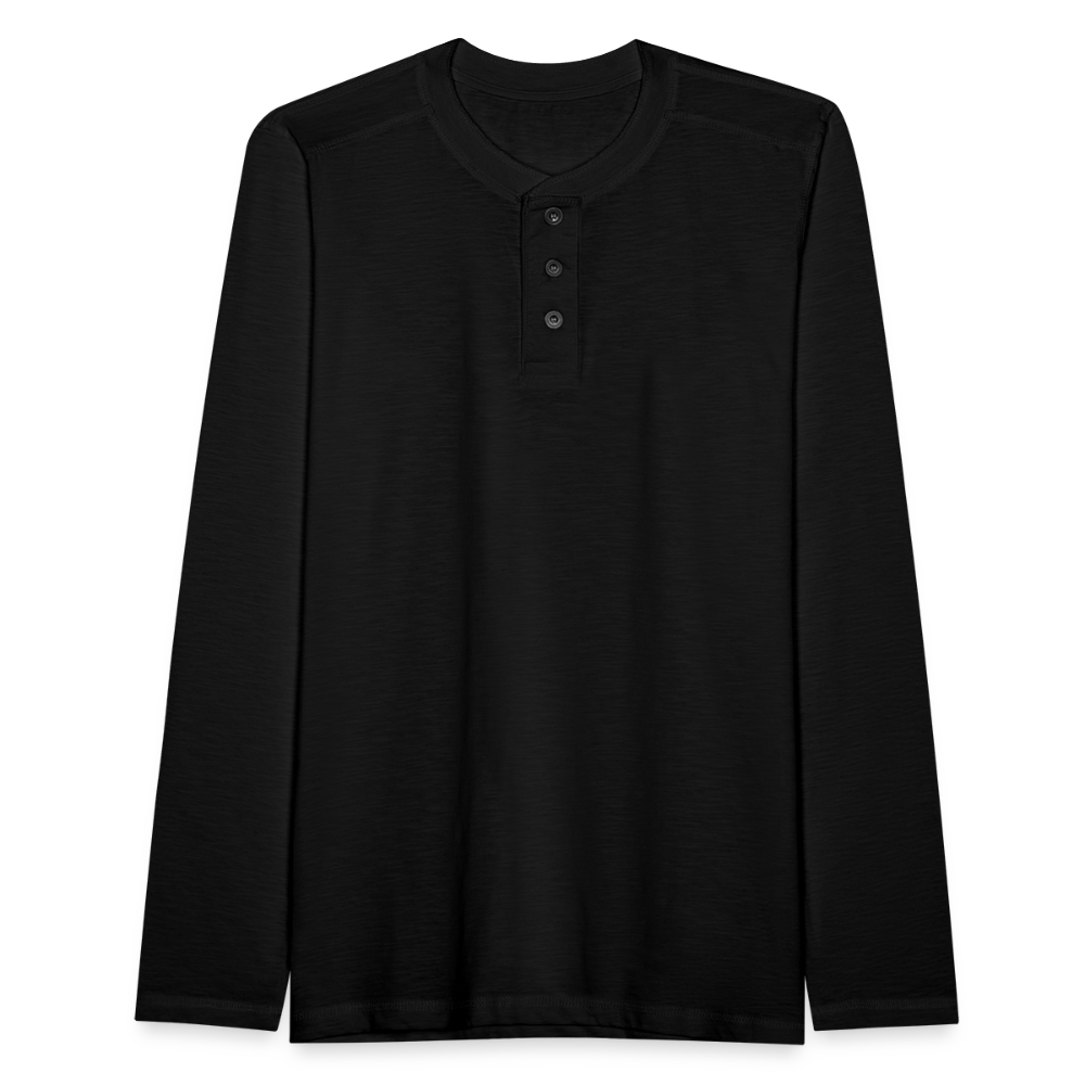 Henley Langarmshirt - Schwarz