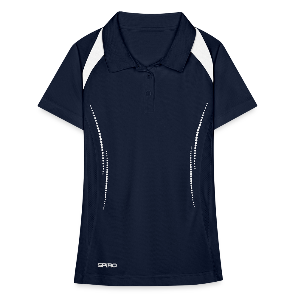 Frauen Polo atmungsaktiv - Navy/Weiß