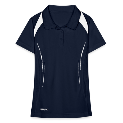 Frauen Polo atmungsaktiv - Navy/Weiß