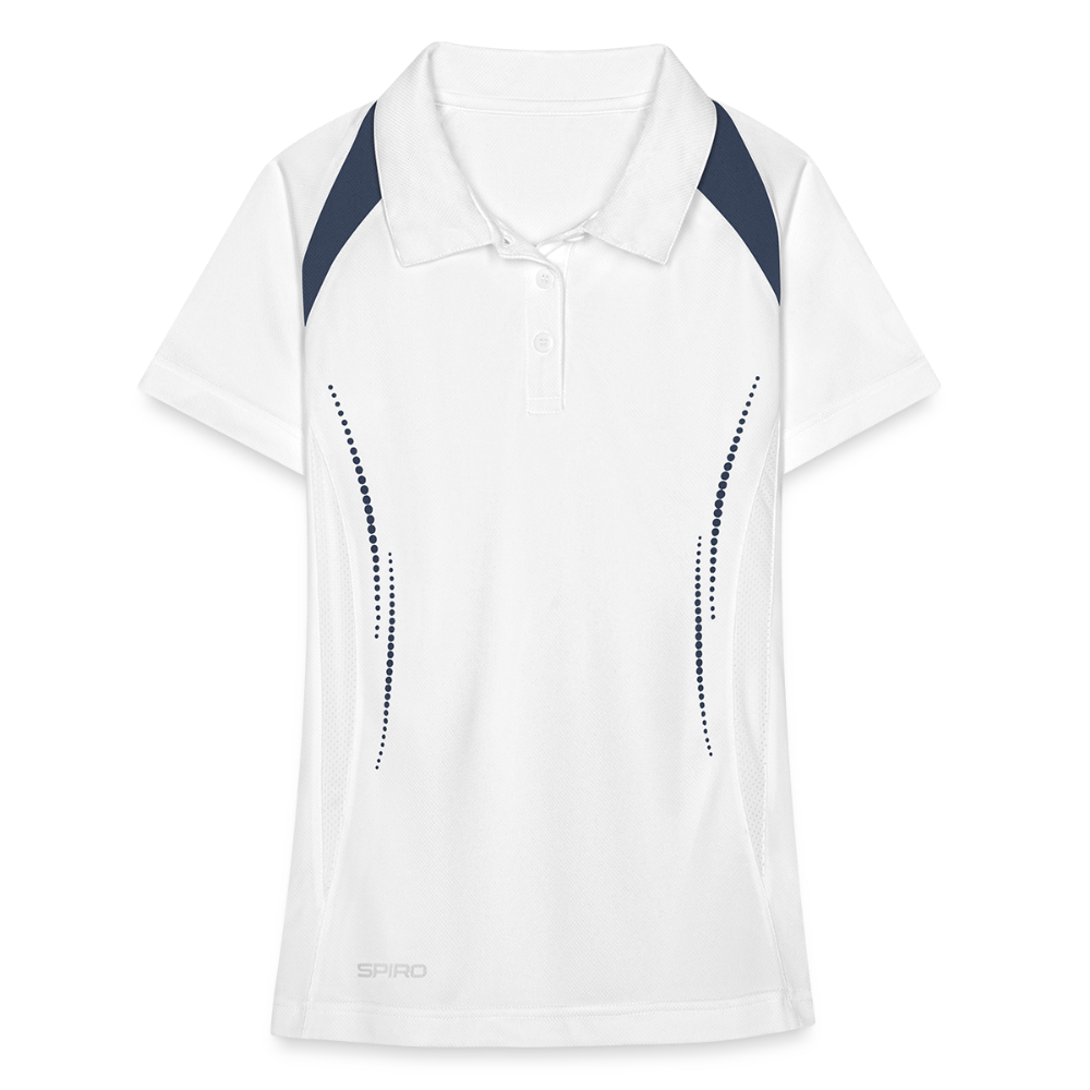 Frauen Polo atmungsaktiv - Weiß/Navy