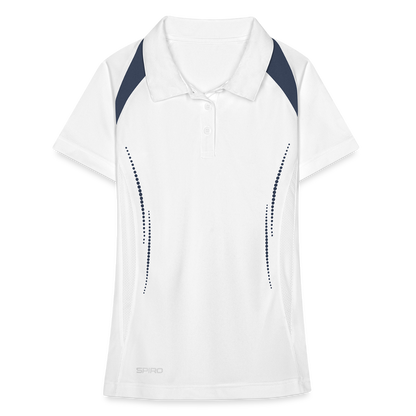 Frauen Polo atmungsaktiv - Weiß/Navy