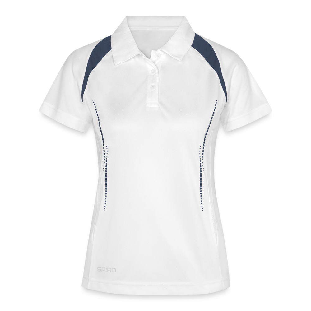 Frauen Polo atmungsaktiv - Weiß/Navy