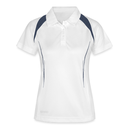 Frauen Polo atmungsaktiv - Weiß/Navy