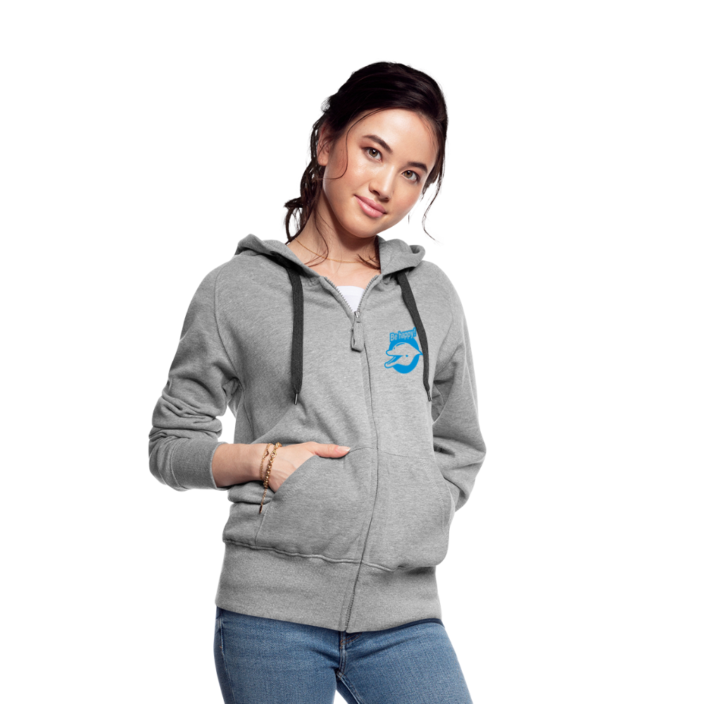 BLUU POMBOO Frauen Premium Kapuzenjacke - Grau meliert