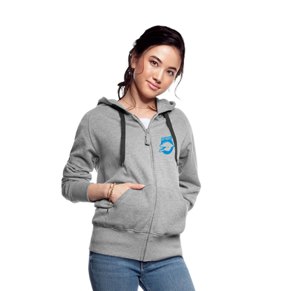 BLUU POMBOO Frauen Premium Kapuzenjacke - Grau meliert