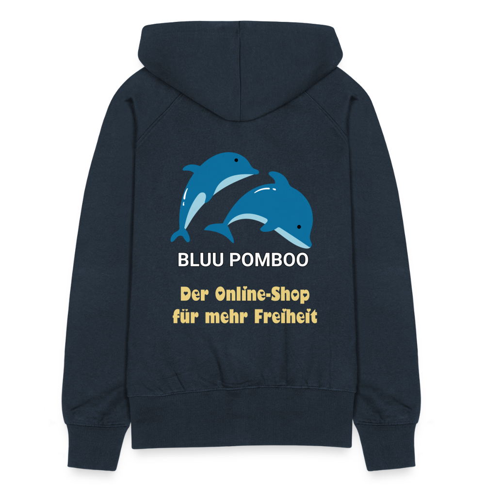 BLUU POMBOO Frauen Premium Kapuzenjacke - Navy