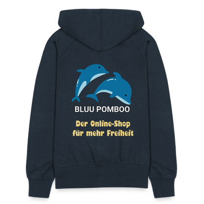 BLUU POMBOO Frauen Premium Kapuzenjacke - Navy