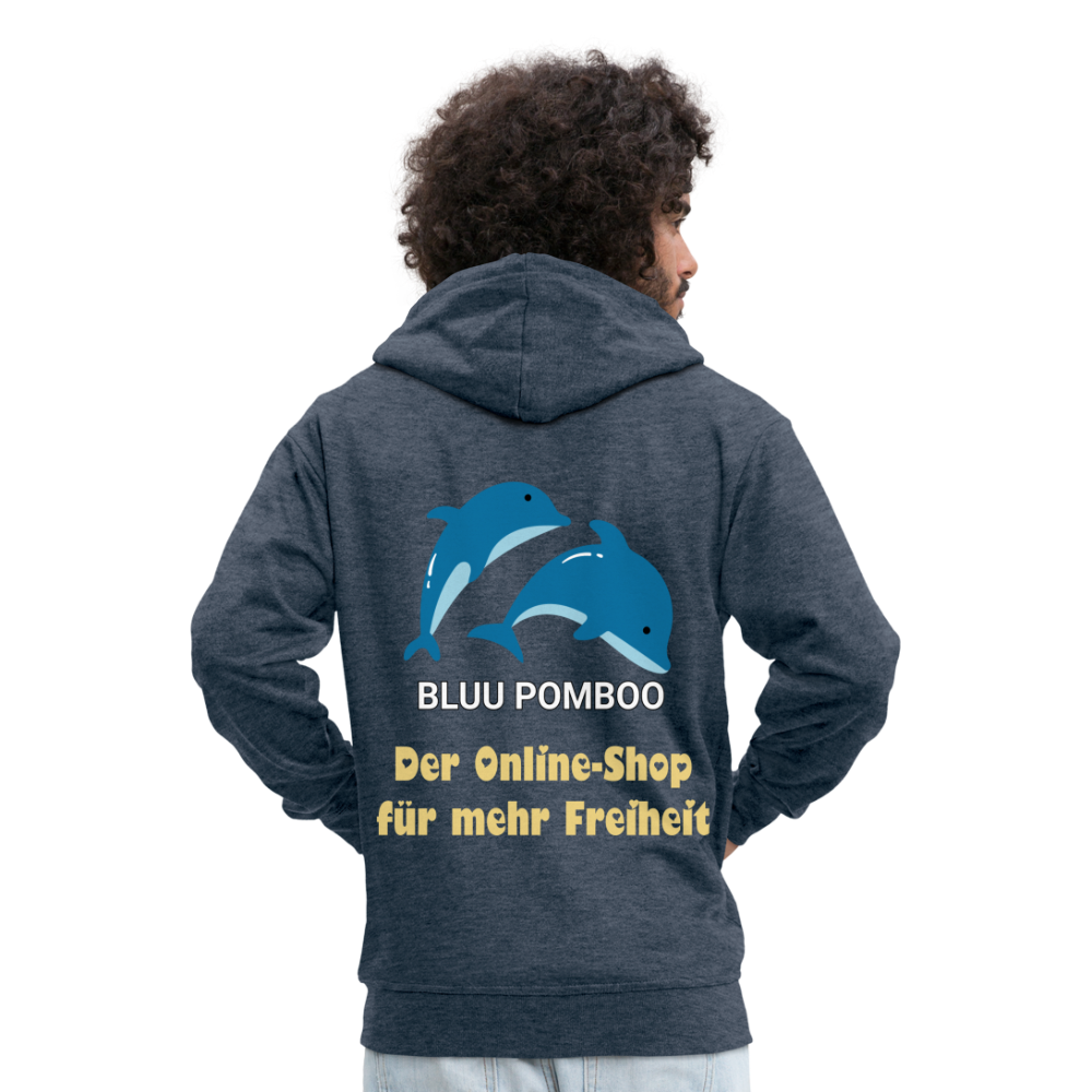 BLUU POMBOO Männer Premium Kapuzenjacke - Jeansblau