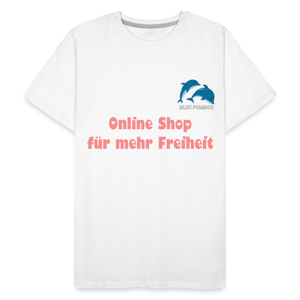 BLUU POMBOO Männer Premium Bio T-Shirt - Weiß