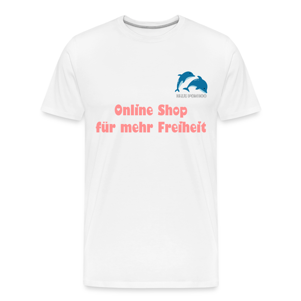 BLUU POMBOO Männer Premium Bio T-Shirt - Weiß