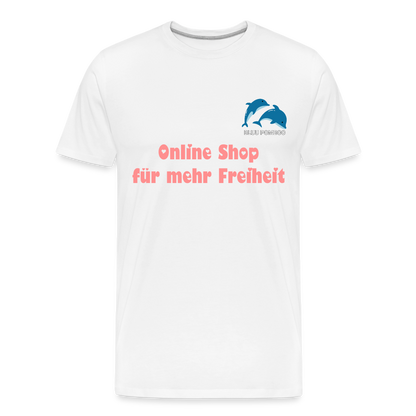 BLUU POMBOO Männer Premium Bio T-Shirt - Weiß