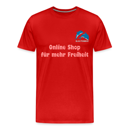 BLUU POMBOO Männer Premium Bio T-Shirt - Rot